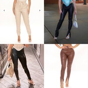 Bundle of 6 Pants! (5 Faux leather 1 faux suede) Small size 4-6